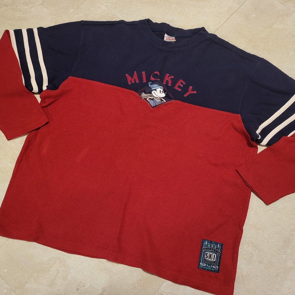VTG Disney Store Mens L Large Mickey Mouse Ski‎ Lodge Embroidered Sweater - Picture 3 of 14